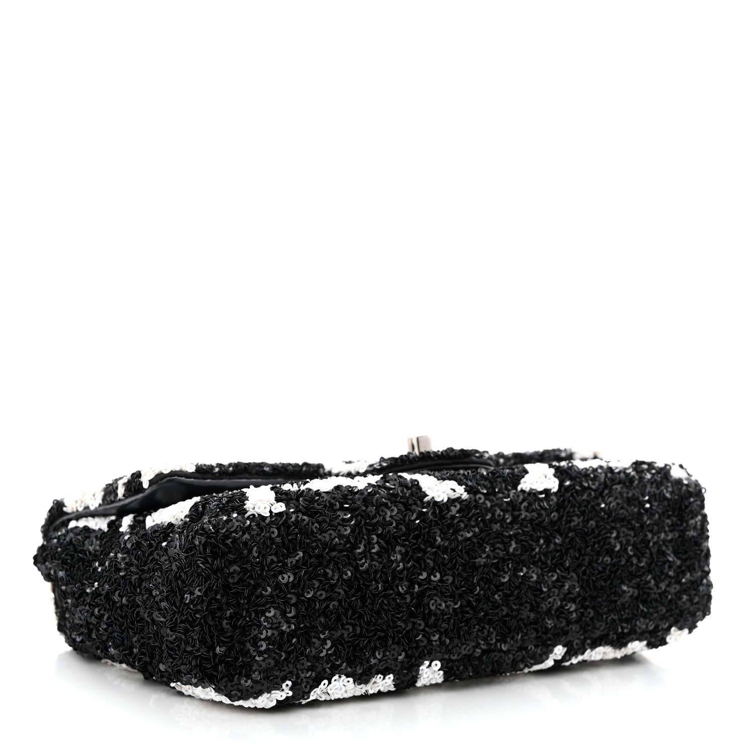 Chanel Sequin Mini Rectangular Flap Black White 4 of 11