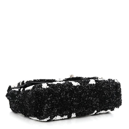 Chanel Sequin Mini Rectangular Flap Black White 4 of 11