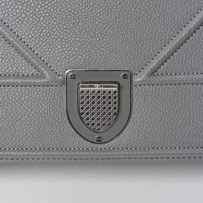 Christian Dior Grained Calfskin Large Diorama Flap Bag Grey 9 of 9