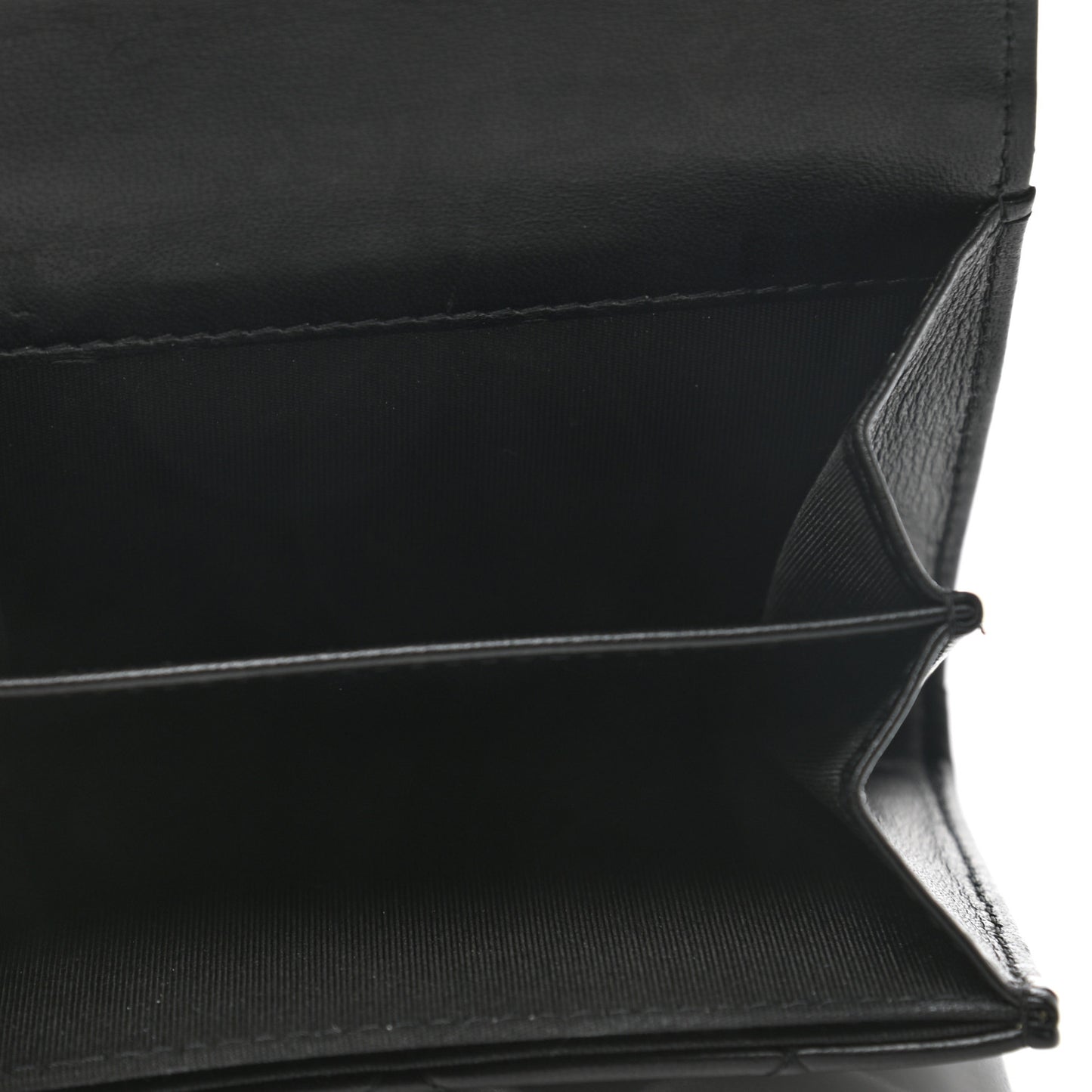Lambskin Quilted CC Chic Flap Card Holder Black Gold