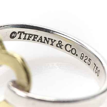 Tiffany Sterling Silver 18K Yellow Gold Open Heart Ring 50 5.25 4 of 4