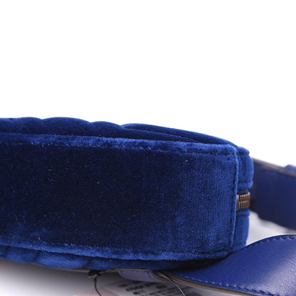 Gucci Velvet Matelasse GG Marmont Belt Bag 85 34 Cobalt Blue 10 of 10