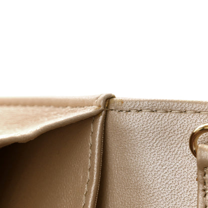 Chanel Lambskin Quilted Pearl My Shoulder Mini French Wallet On Chain WOC Light Beige 12 of 12