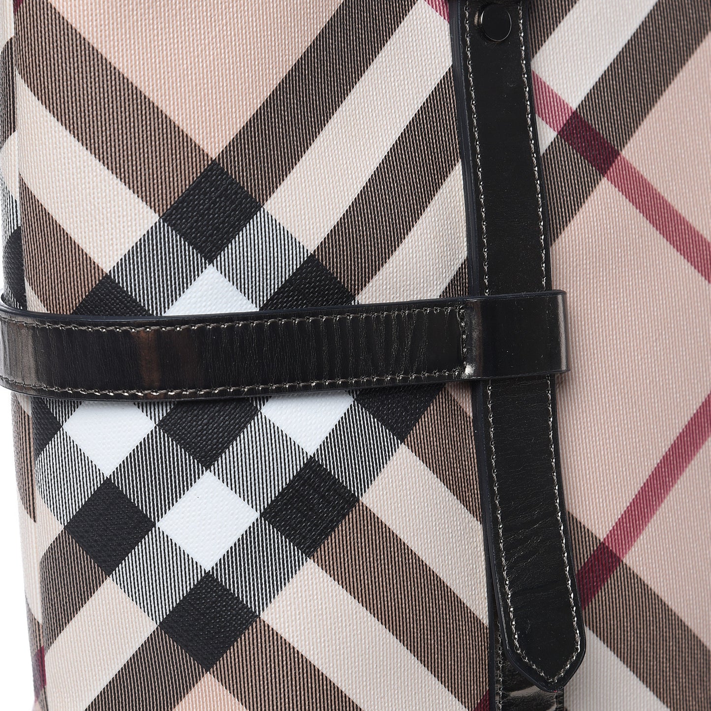 Metallic Calfskin Nova Check Tote Pewter