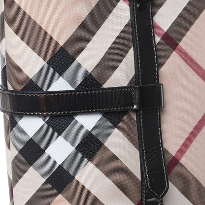 Burberry Metallic Calfskin Nova Check Tote Pewter 11 of 12