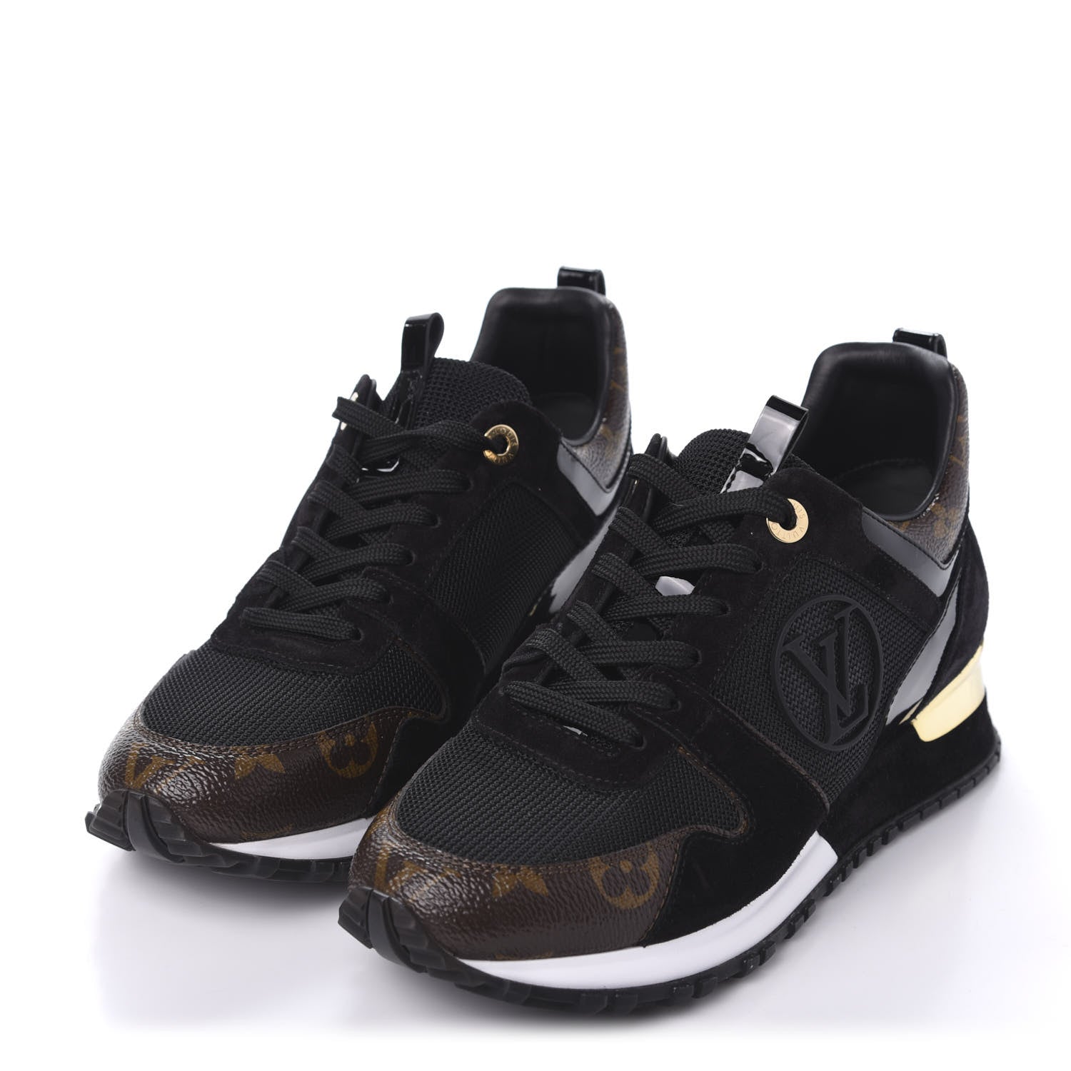 Louis Vuitton Suede Monogram Run Away Sneakers 37 Black 3 of 9