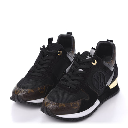 Louis Vuitton Suede Monogram Run Away Sneakers 37 Black 3 of 9