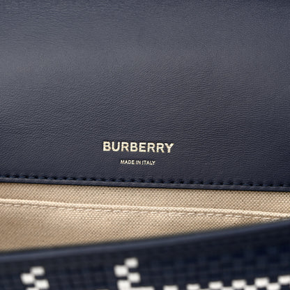 Burberry Woven Calfskin Mini Latticed Lola Bag Blue Multicolor 6 of 10