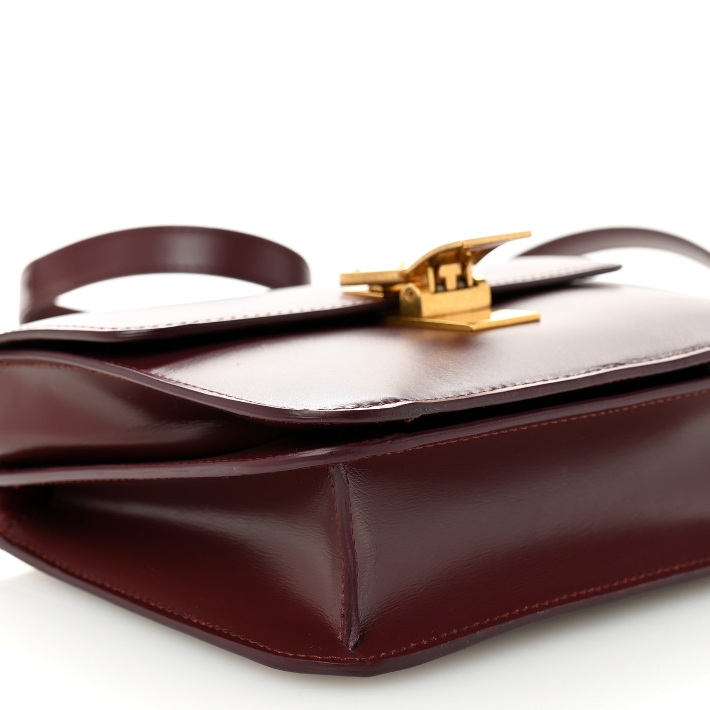 Box Calfskin Teen Classic Box Flap Bag Burgundy