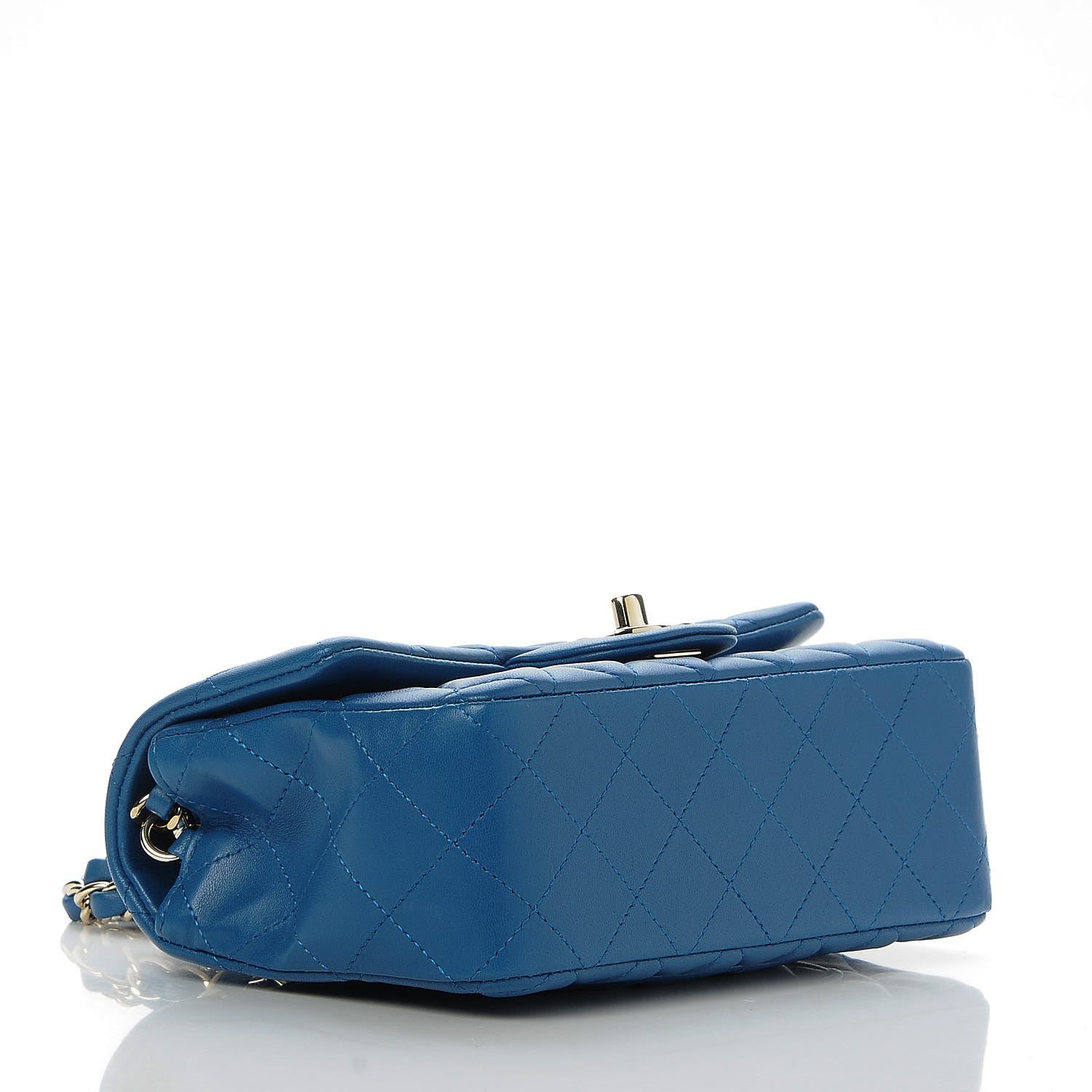Chanel Lambskin Quilted Mini Rectangular Flap Blue 4 of 8