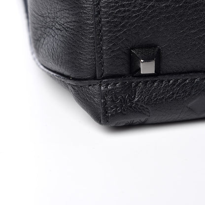 MCM Calfskin Ottomar Monogram Sarah Convertible Hobo Black 11 of 12