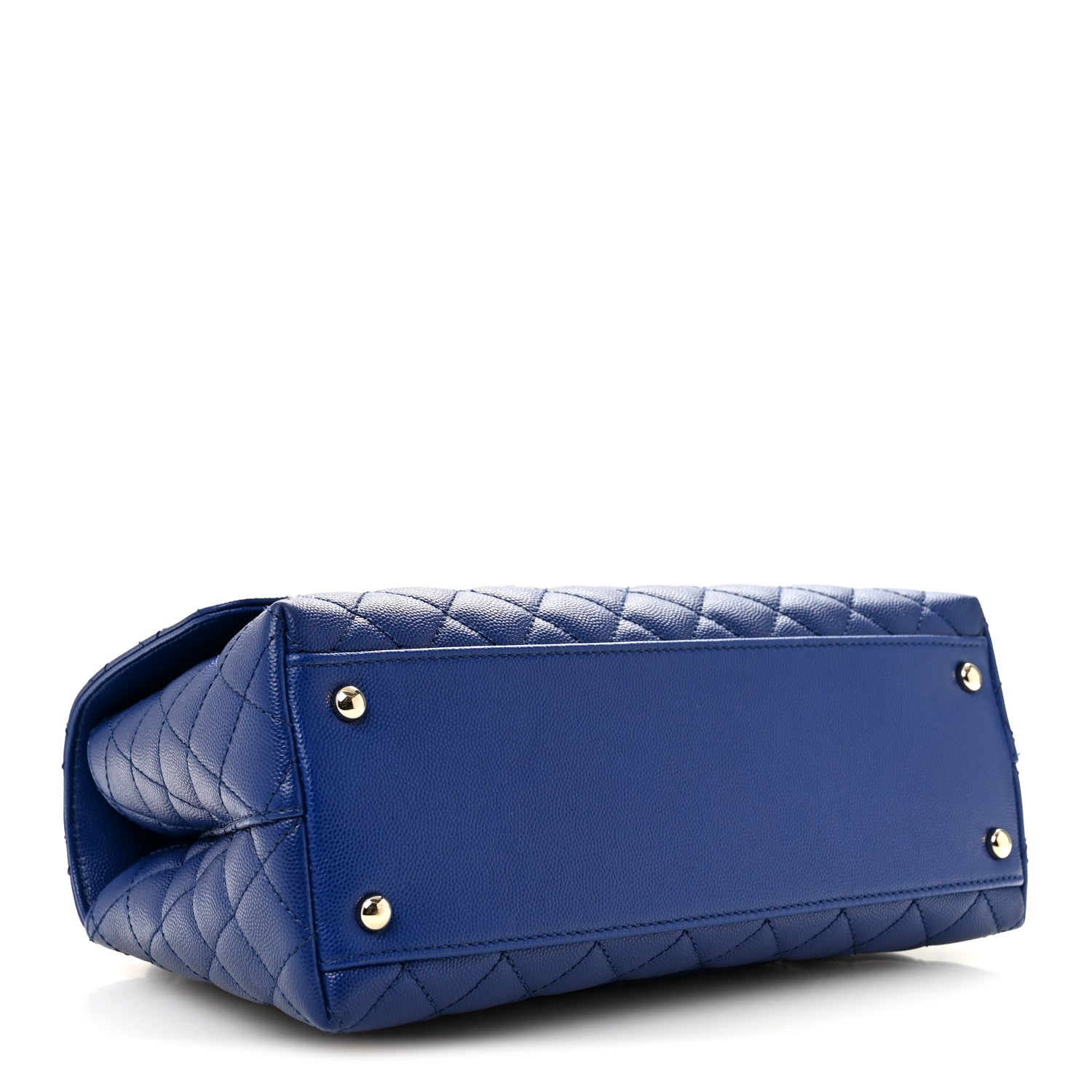 Chanel Caviar Quilted Small Coco Handle Flap Blue 4 of 12