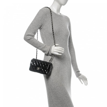 Chanel Patent Calfskin Quilted Mini Rectangular Flap Black 2 of 7