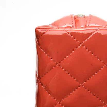 Chanel Patent Quilted Cosmetic Case Coral 8 of 8