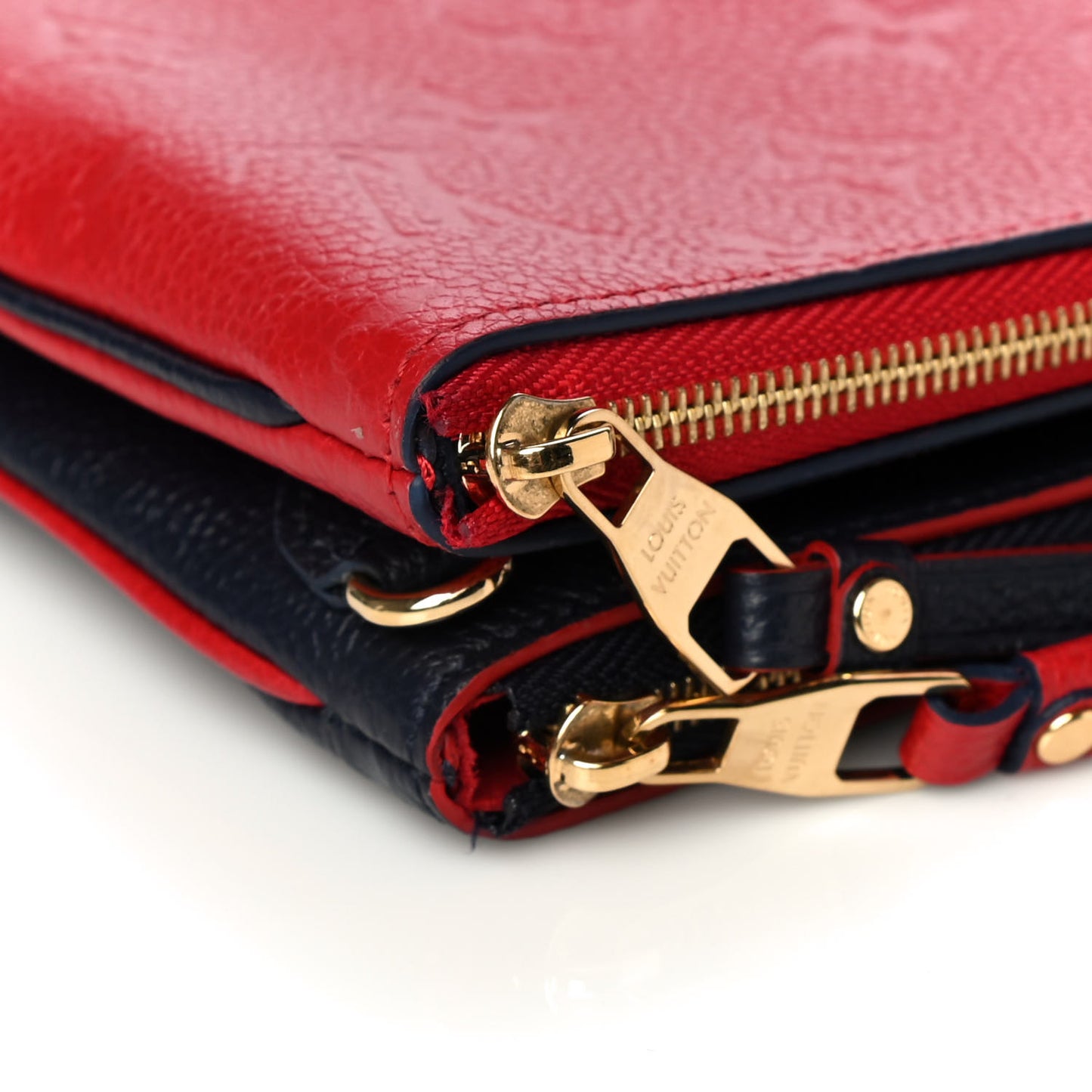 Empreinte Double Zip Pochette Marine Rouge
