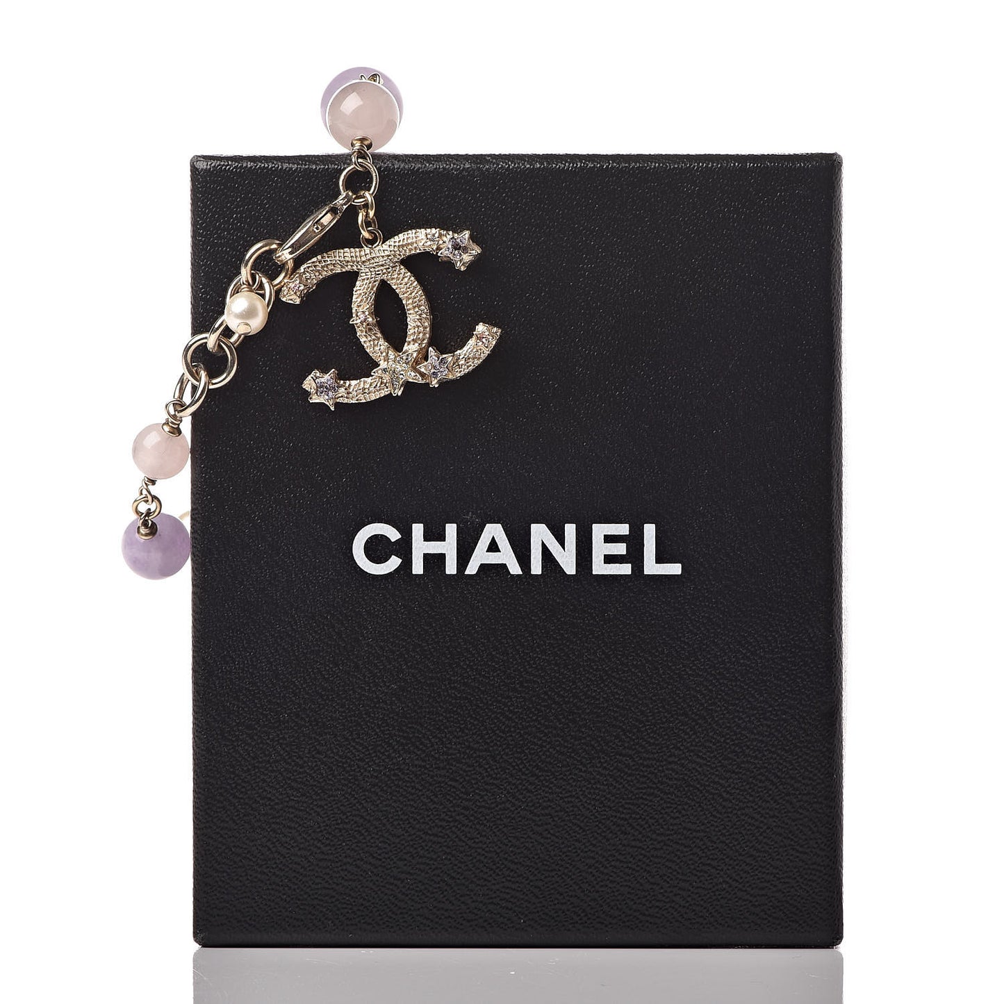 Pearl Beaded Crystal Star CC Bracelet Purple Gold