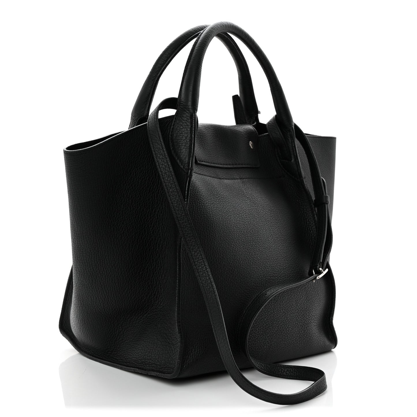 Supple Grained Calfskin Small Big Bag Black
