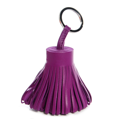 Hermes Lambskin Carmen Tassel Key Holder Anemone 1 of 6