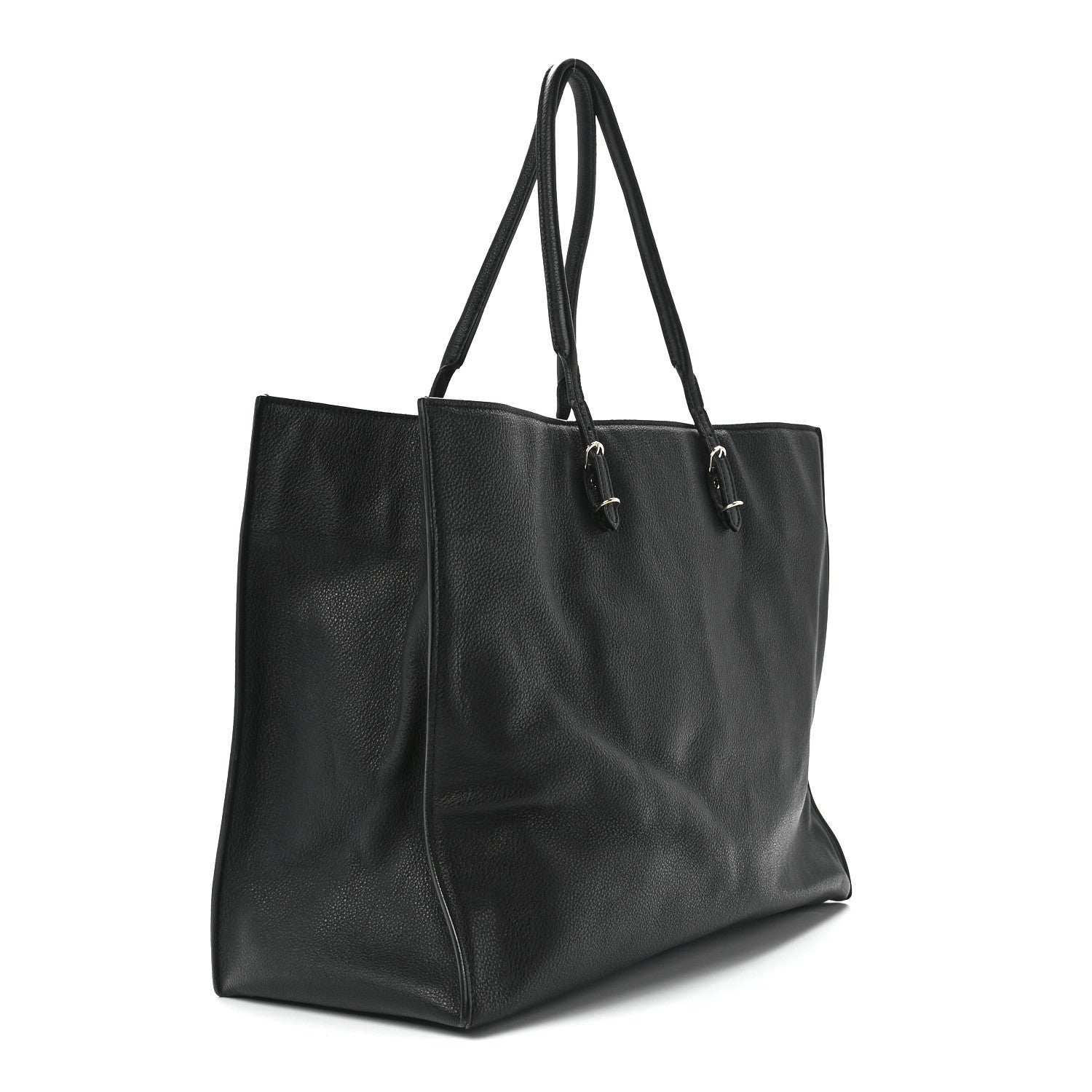 Balenciaga Grained Calfskin Silver Metallic Edge Hardware Papier A4 Tote Black 4 of 12