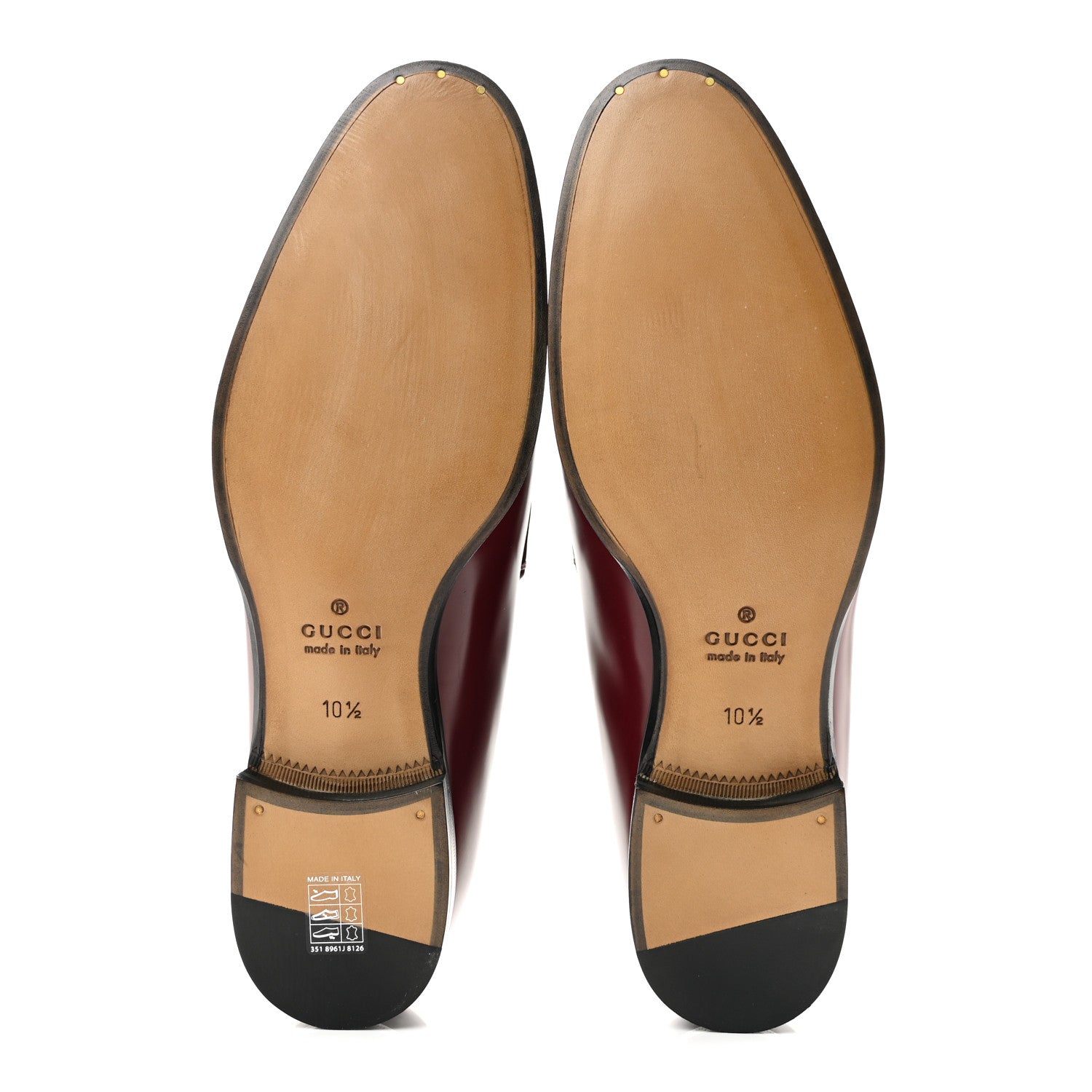 Gucci Betis Glamour Calfskin Mens Jordaan Loafers 10.5 Rosso Ancora 7 of 10