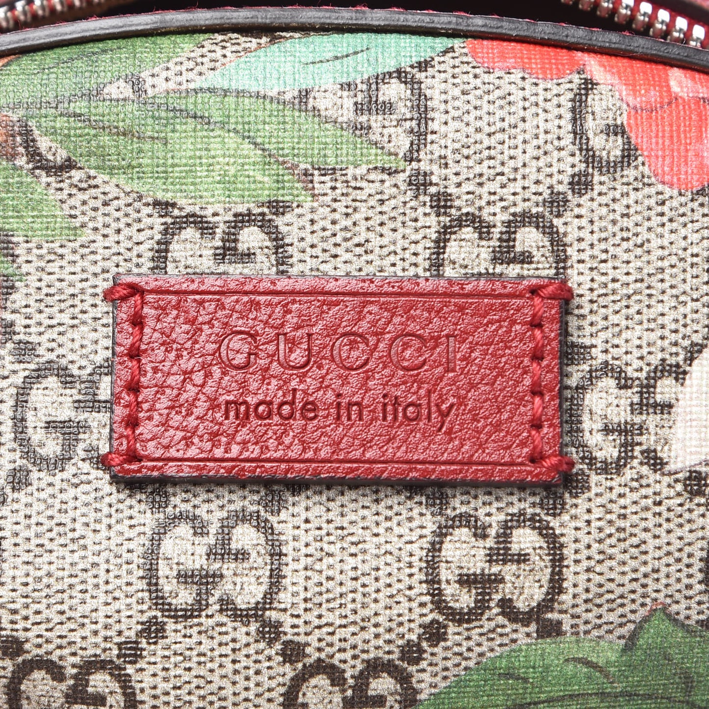 GG Supreme Monogram Tian Web Small Day Backpack Beige Multicolor Red