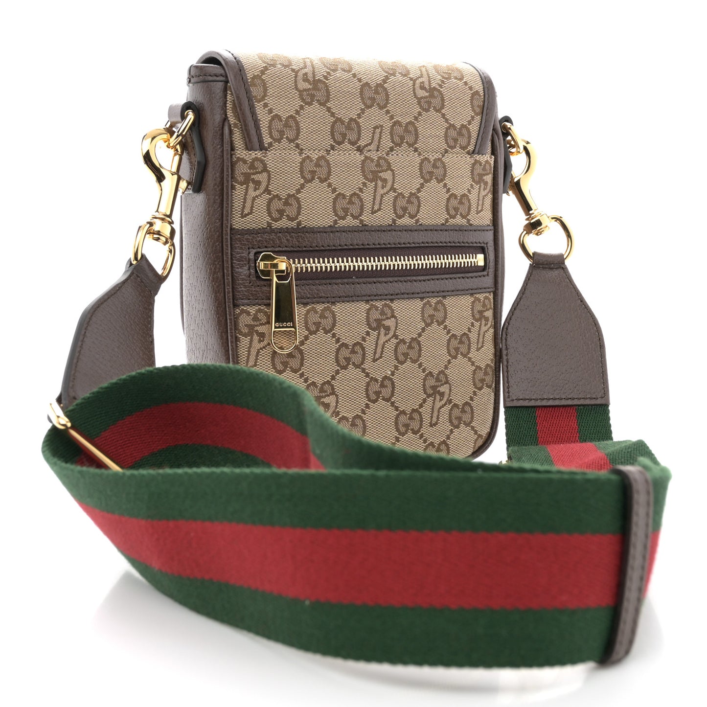X PALACE GG P Canvas Monogram Web Flap Messenger Brown