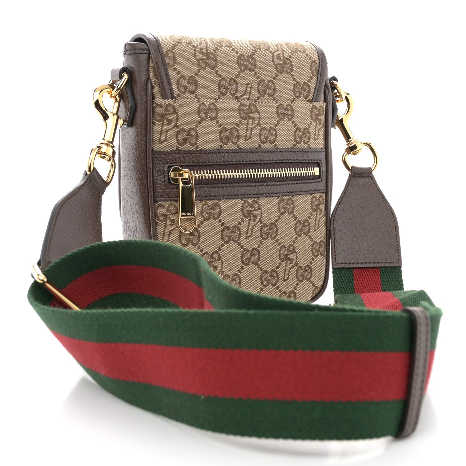 Gucci X PALACE GG P Canvas Monogram Web Flap Messenger Brown 3 of 11
