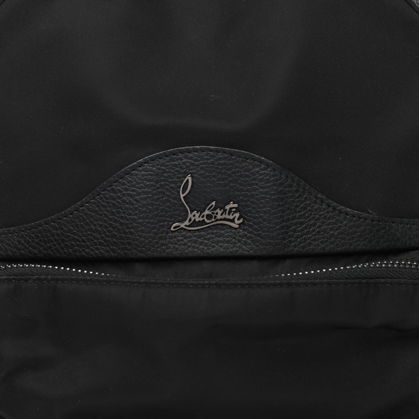 Nylon Calfskin Small Backloubi Backpack Black