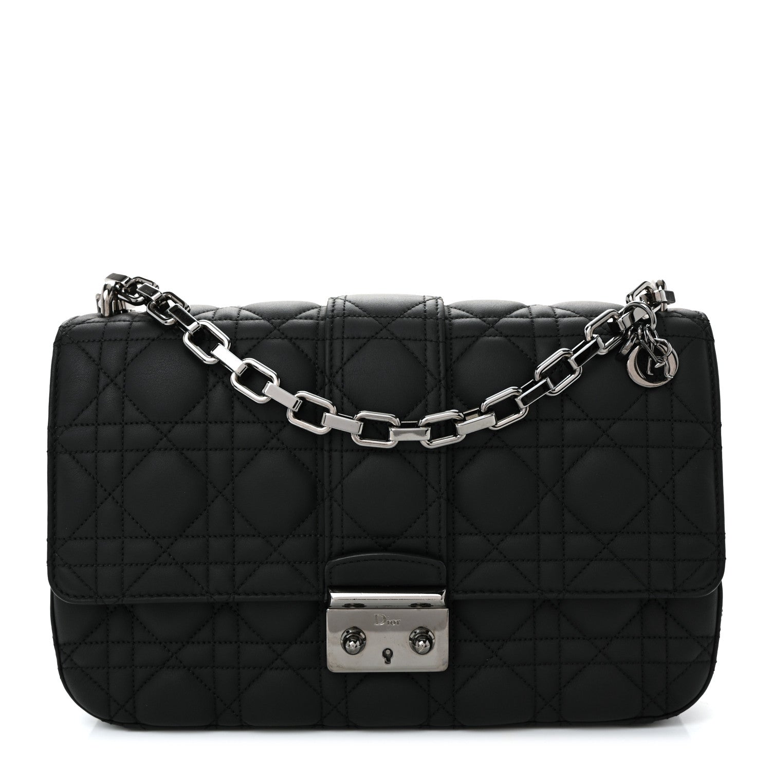 Christian Dior Ultra Matte Calfskin Cannage Medium Miss Dior Flap Black 1 of 9