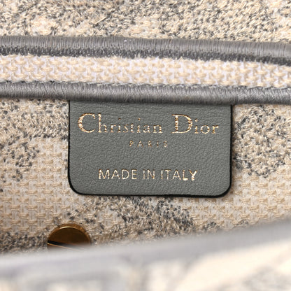 Christian Dior Canvas Embroidered Toile de Jouy Saddle Bag Gray 6 of 13