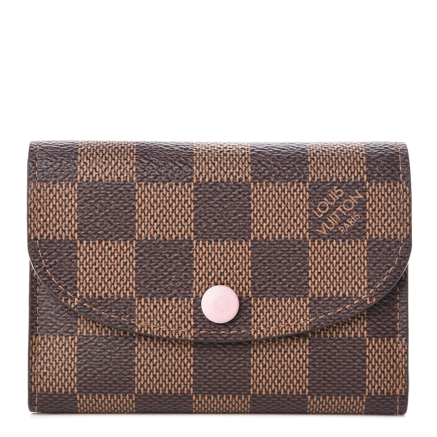 Damier Ebene Rosalie Coin Purse Rose Ballerine