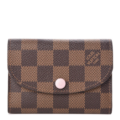 Louis Vuitton Damier Ebene Rosalie Coin Purse Rose Ballerine 1 of 8