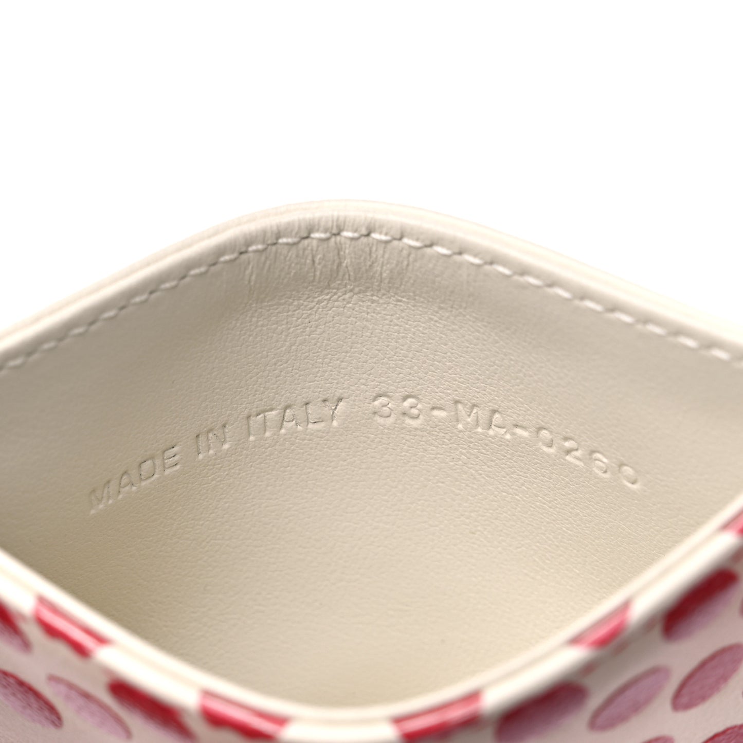 Calfskin DiorAmour Dots Card Holder Red White