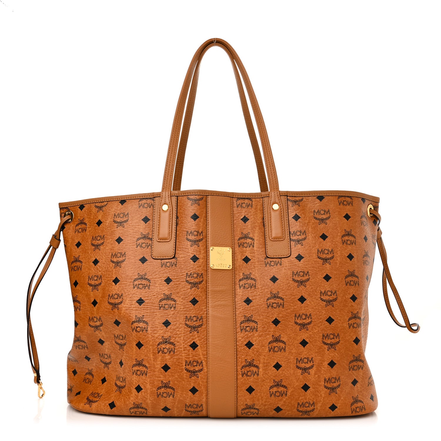 MCM Visetos Large Liz Reversible Shopper Tote Cognac 3 of 16