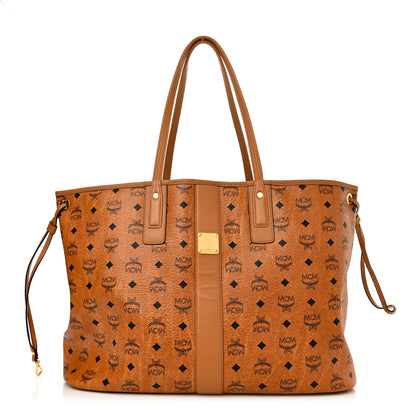 MCM Visetos Large Liz Reversible Shopper Tote Cognac 3 of 16