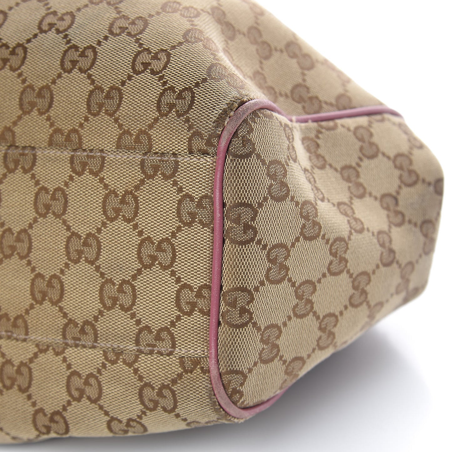Monogram Margaux Calfskin Medium Sukey Tote Beige Ebony Vintage Rose