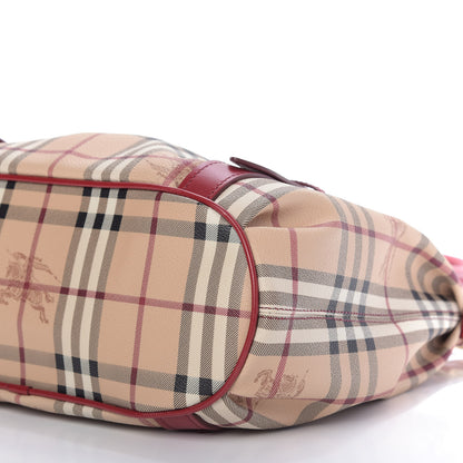 Burberry Haymarket Check Small Northfield Tote Military Red 8 of 11