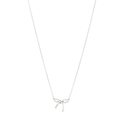 Tiffany Sterling Silver Small Bow Pendant Necklace 1 of 6