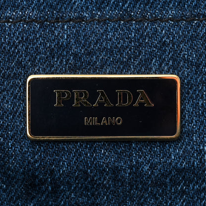 Prada Denim Small Logo Tote Bleu 6 of 11