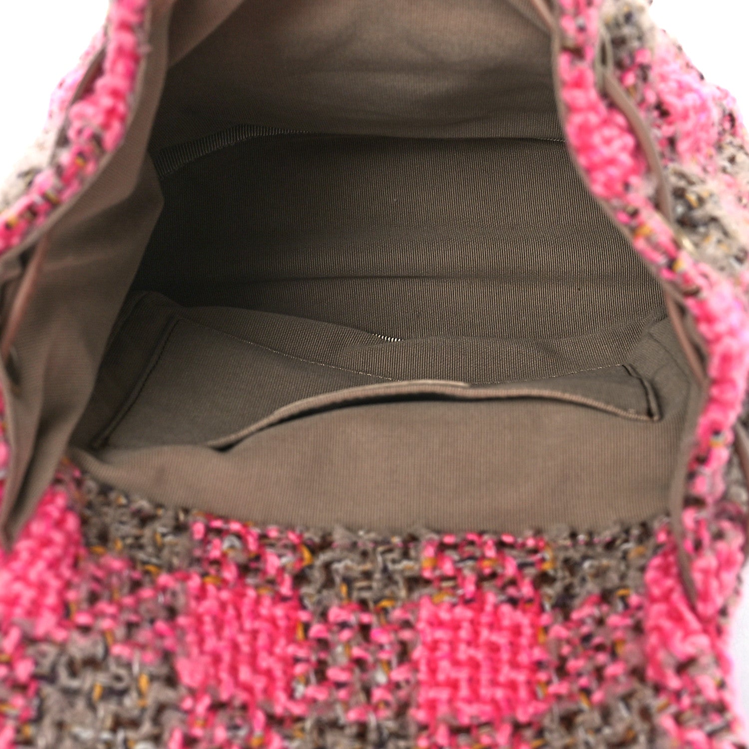 Chanel Wool Tweed Elegant Backpack Pink Brown 5 of 9
