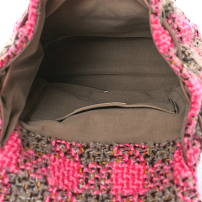 Chanel Wool Tweed Elegant Backpack Pink Brown 5 of 9