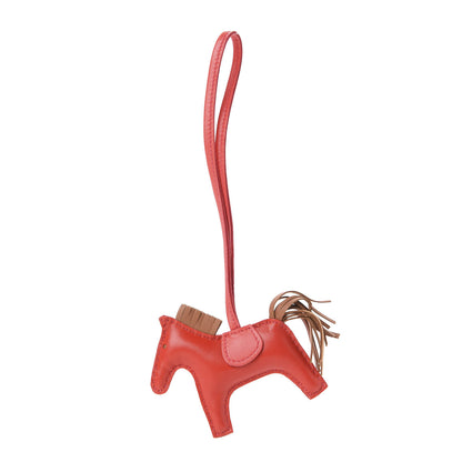 Hermes Milo Lambskin Grigri Rodeo Horse Bag Charm PM Rouge Indien Gold Bougainvillea 1 of 4