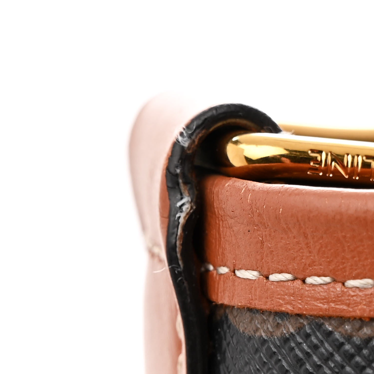 Celine Triomphe Canvas Calfskin Medium Bucket Bag Tan 12 of 20