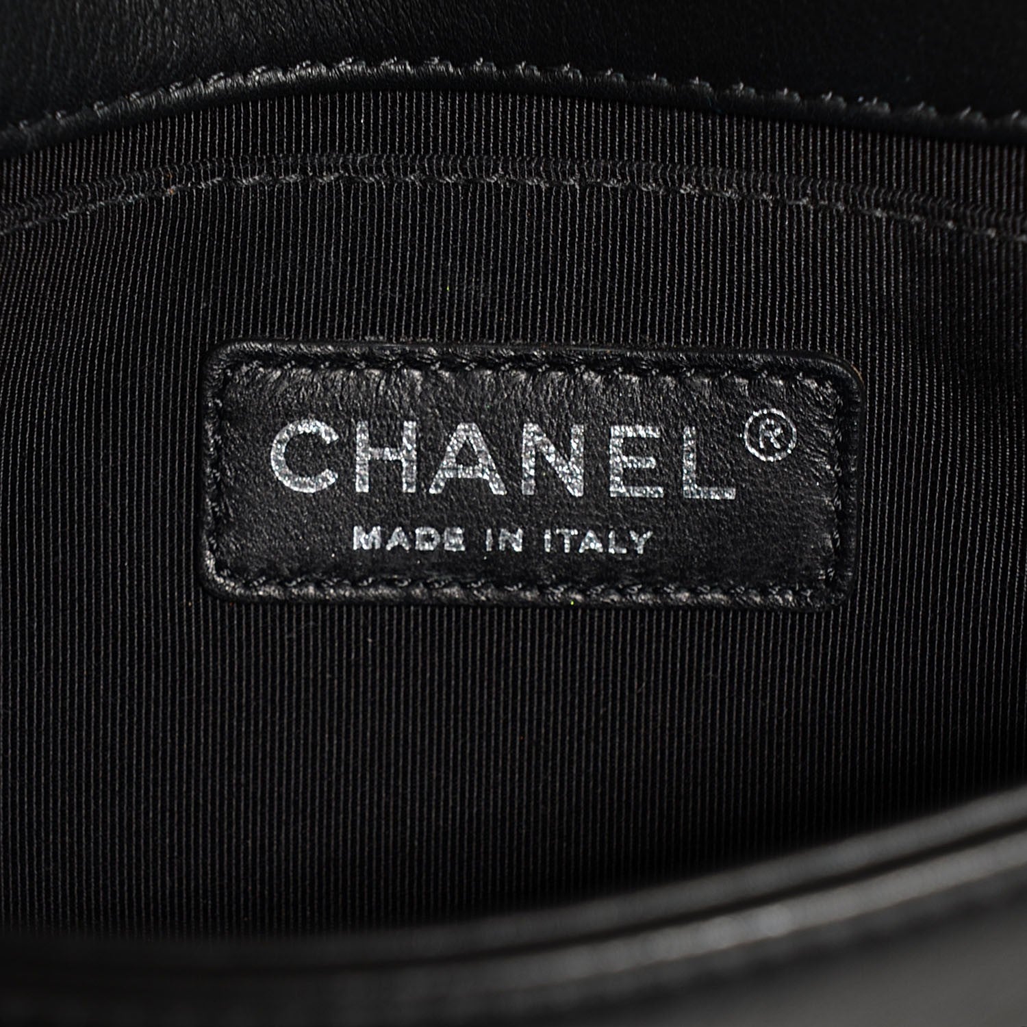 Chanel Calfskin Checkerboard Trim Small Boy Flap Black White 7 of 9