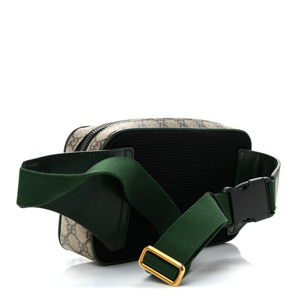 Gucci Monogram GG Mignon Textured Dollar Calfskin GG Supreme Monogram Quilted Mini GG Belt Bag Green Beige Ebony 3 of 10