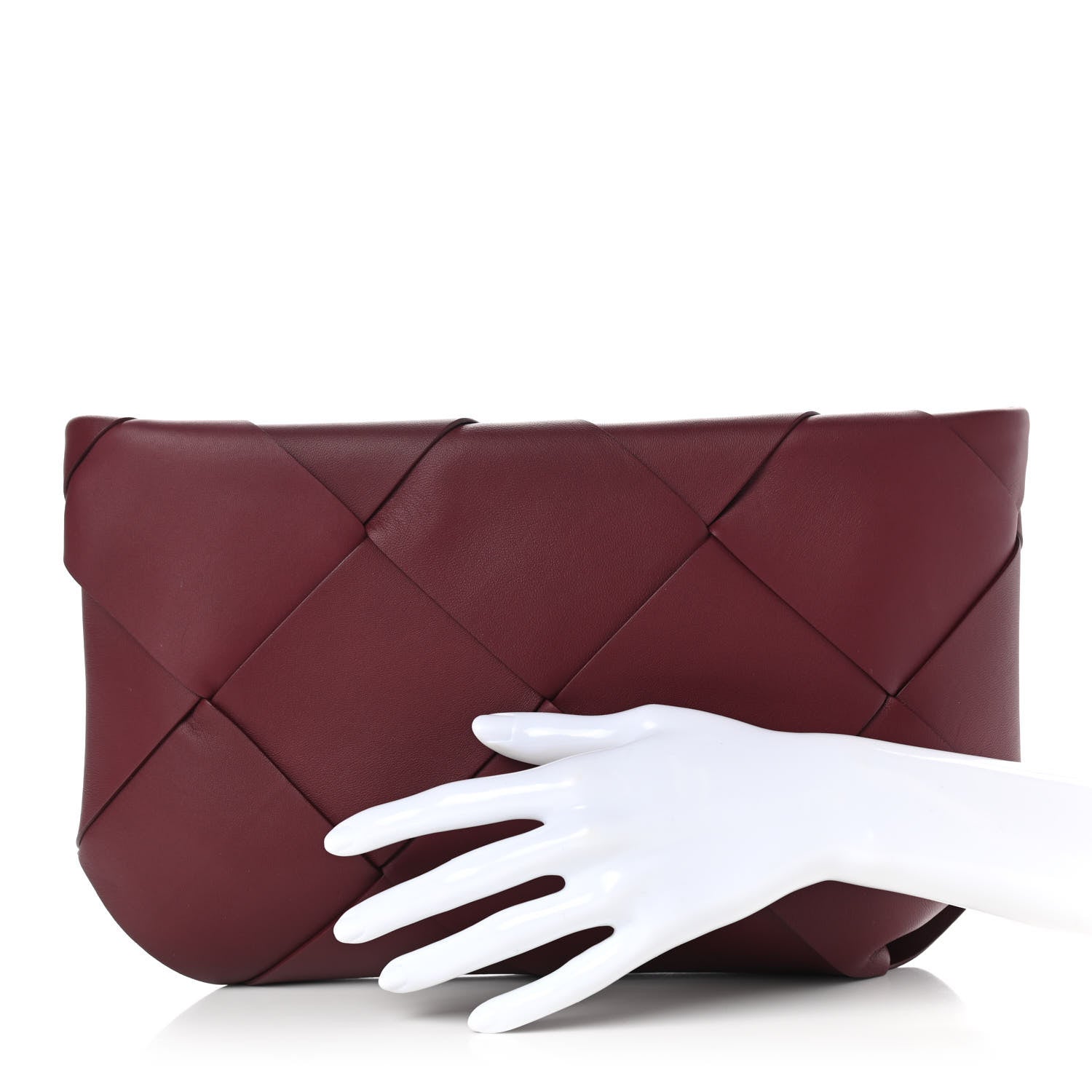 Bottega Veneta Woven Nappa Clutch Red 2 of 7
