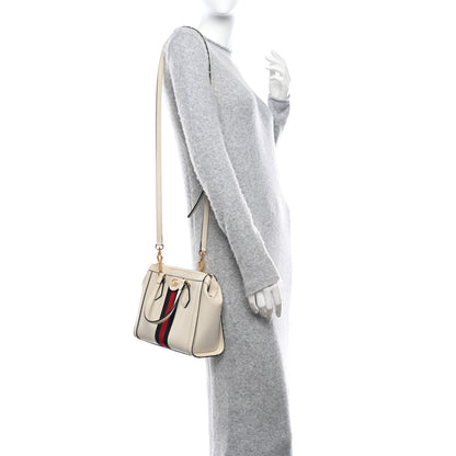 Gucci Textured Calfskin Web Small Ophidia Tote Bag Mystic White 2 of 11