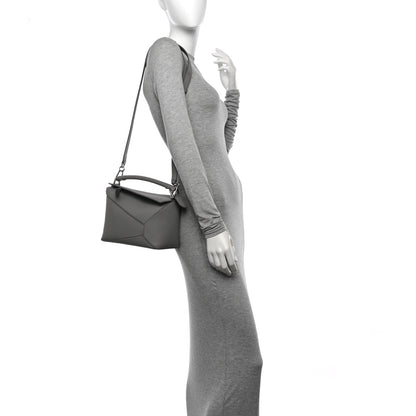 Loewe Soft Grained Calfskin Small Puzzle Edge Bag Pearl Grey 2 of 10