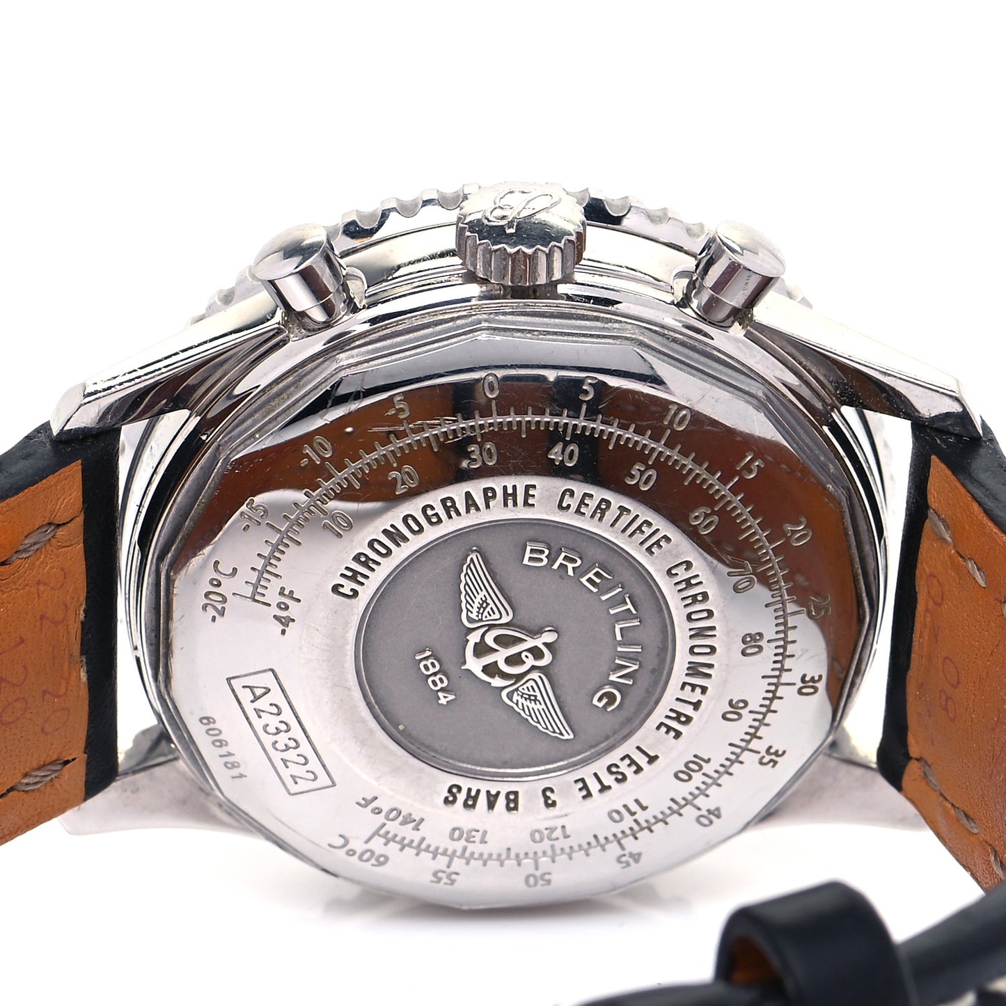 Stainless Steel Calfskin 42mm Navitimer Chronograph Automatic Watch Black A2332212
