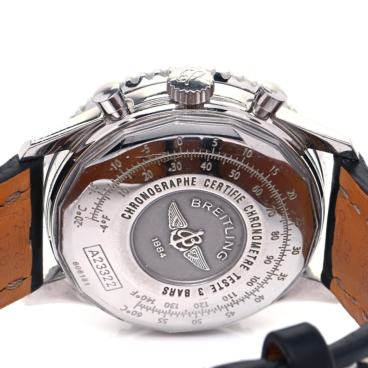 Breitling Stainless Steel Calfskin 42mm Navitimer Chronograph Automatic Watch Black A2332212 4 of 5
